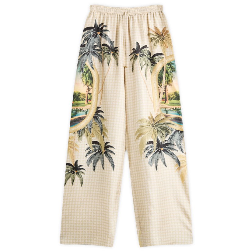 Housut AMIRI AMIRI Paradise Printed Wide-Leg Pants, Size Large Beige | AWPACA1021-900