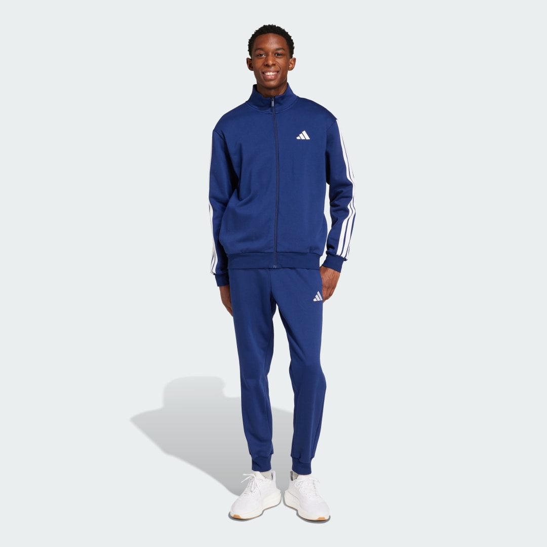 Verryttelypuku adidas Performance 3-Stripes Fleece Tracksuit Sininen | JI8882, 0