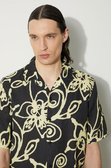 Paita Samsoe Samsoe Samsoe Samsoe Regular Fit Floral Print Linen Shirt Musta | M23200085, 4