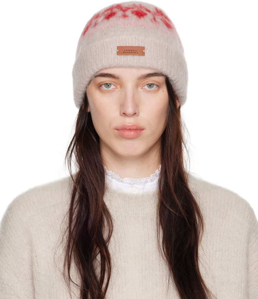 Pipo ISABEL MARANT Beige & Pink Darana Beanie Beige | BE026MFA-B3L02A