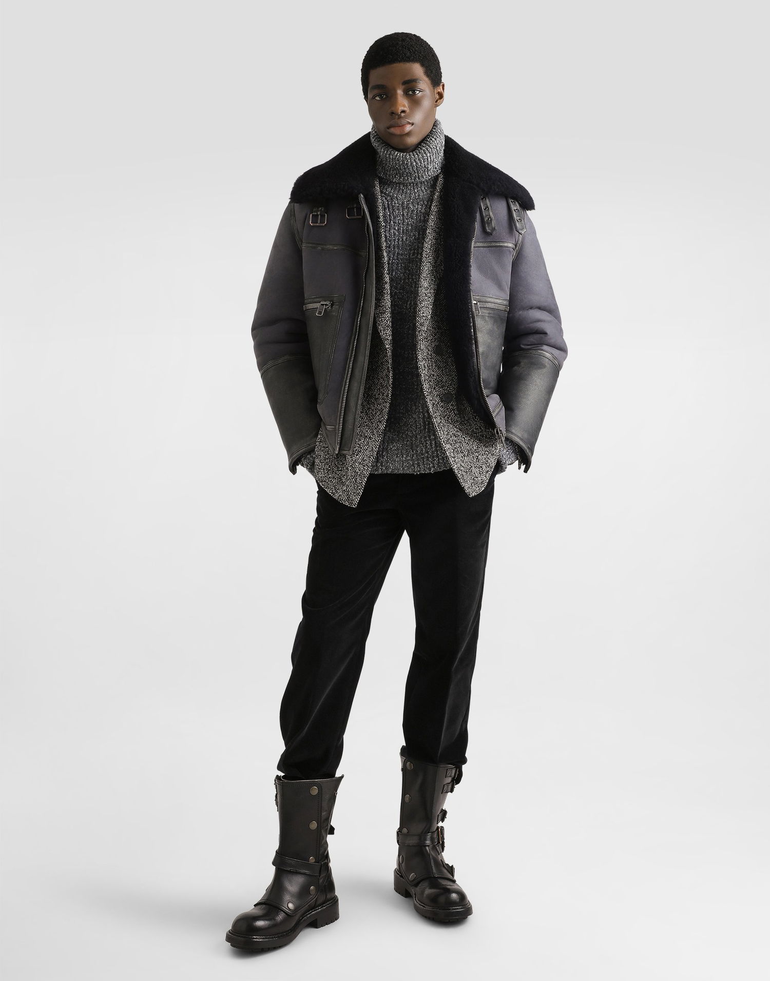 Bomber-takki Dolce & Gabbana Dolce & Gabbana Shearling Bomber Jacket Sininen | G9BTELFUP93M0406, 1