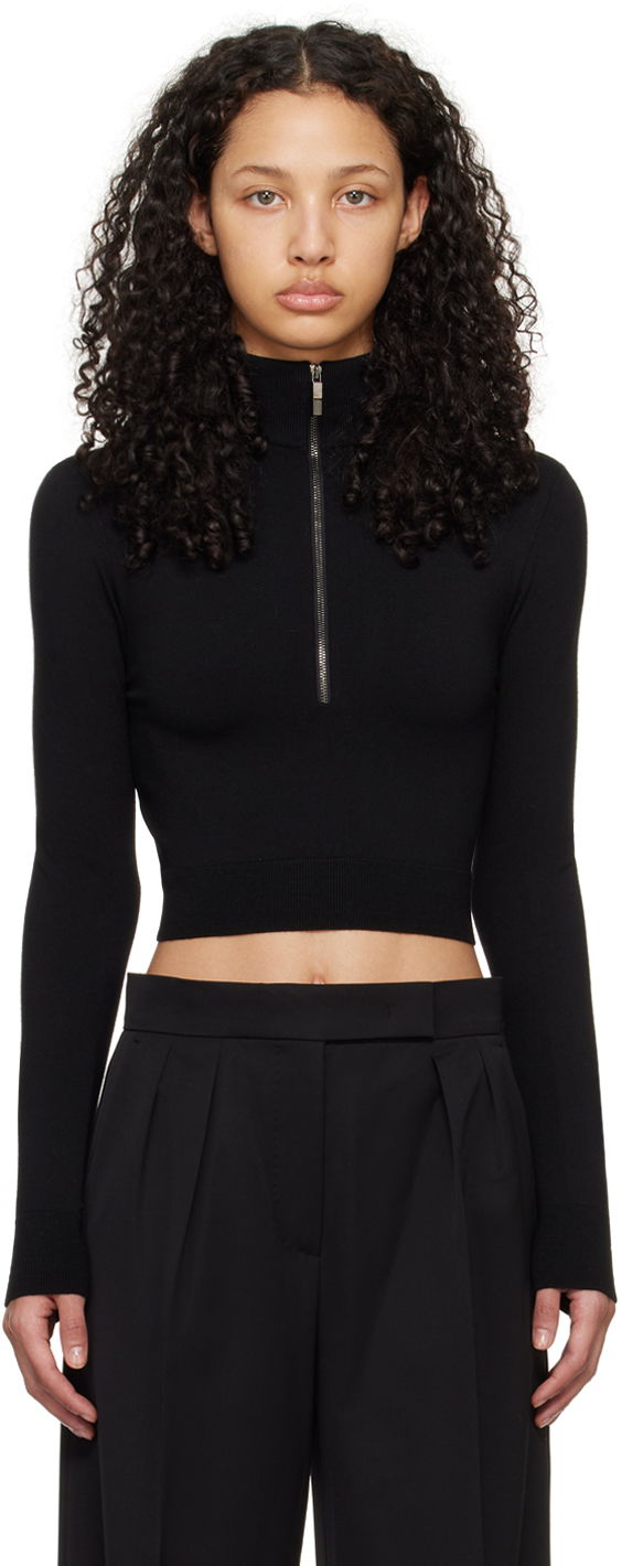 Villapaita Max Mara Max Mara Cropped Turtleneck Top Musta | 2411361211600