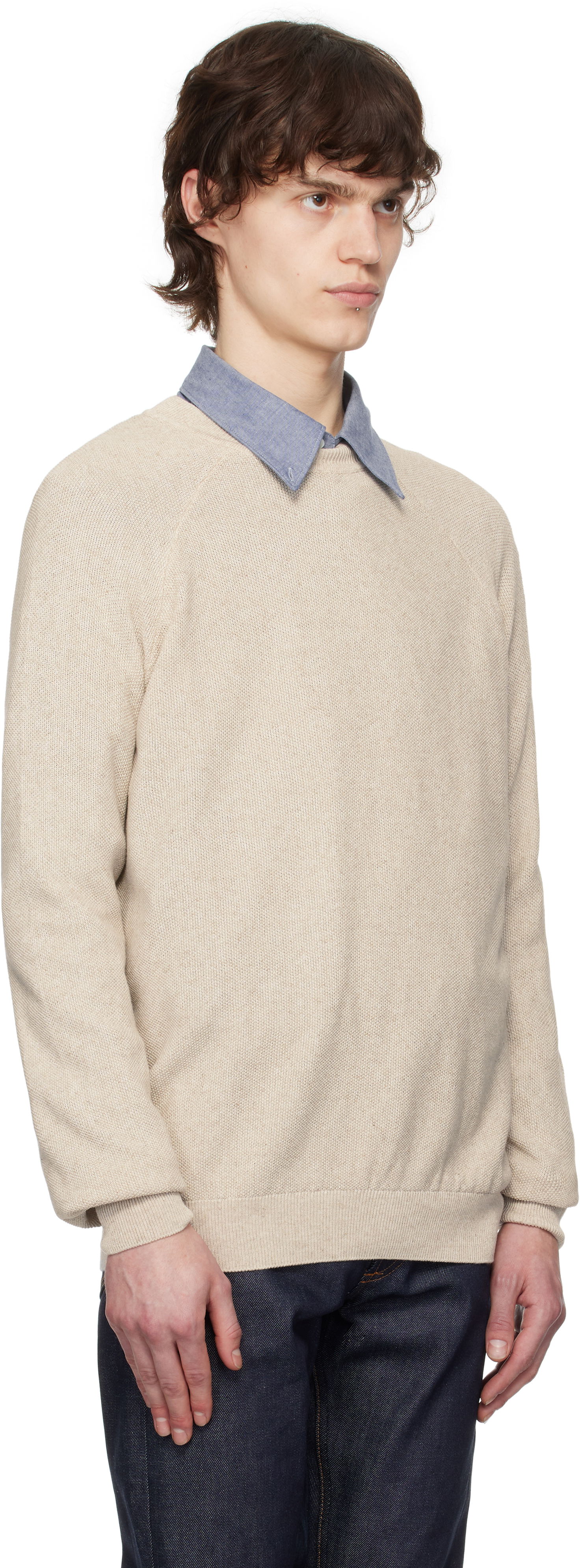 Villapaita A.P.C. A.P.C. Florian Knit Sweater Beige | VIAJC-H23406, 1