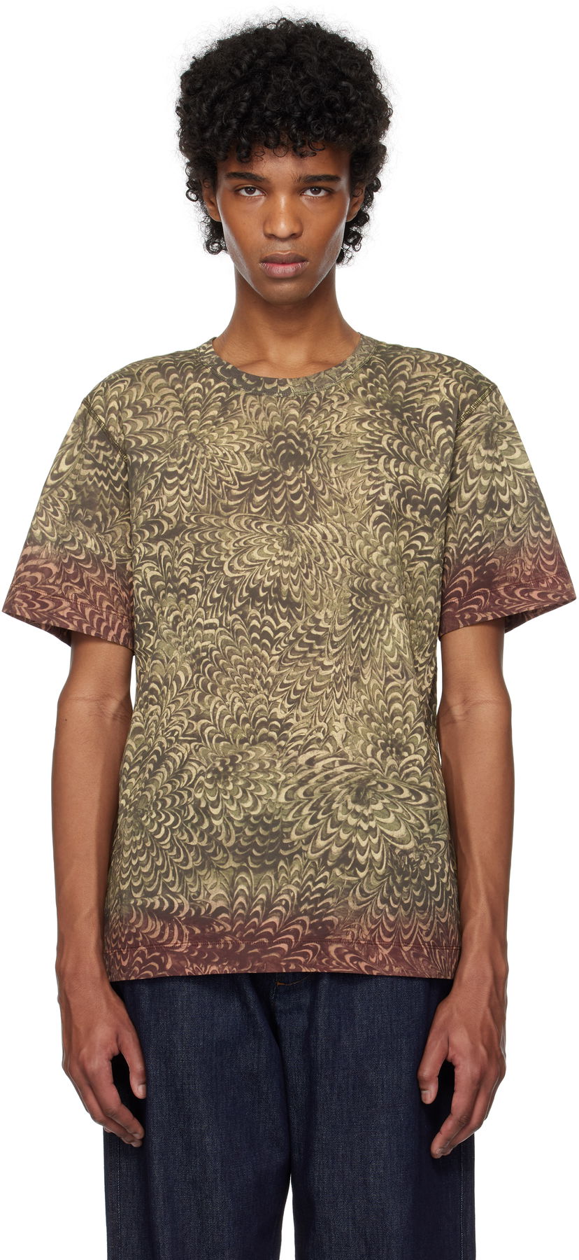 T-paita Dries Van Noten Dries Van Noten Printed Cotton T-Shirt Vihreä | 251-021145-1609