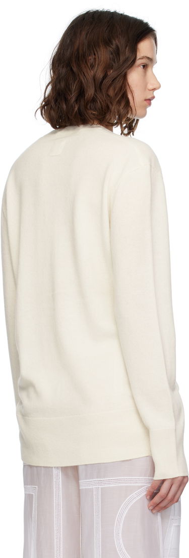 Villapaita TOTEME TOTEME Cashmere V-Neck Knit Sweater Valkoinen | 252-WRT0521-YA0016, 2