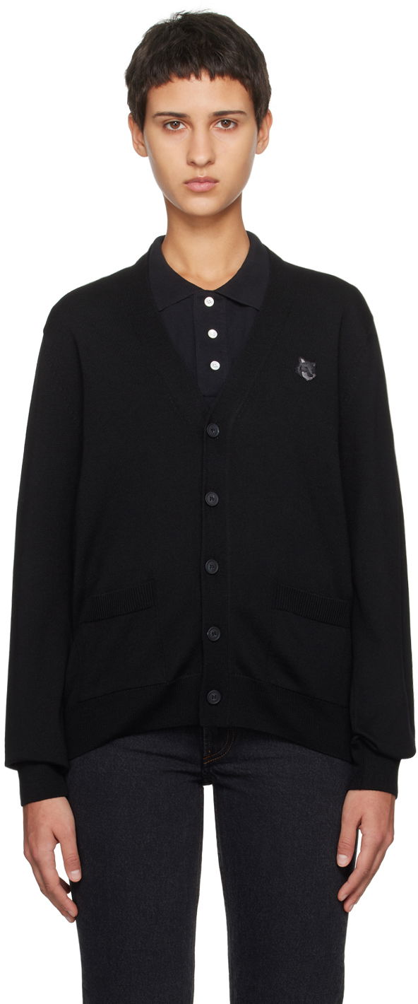 Villapaita MAISON KITSUNÉ Bold Fox Head Cardigan Musta | MM00509KT1036