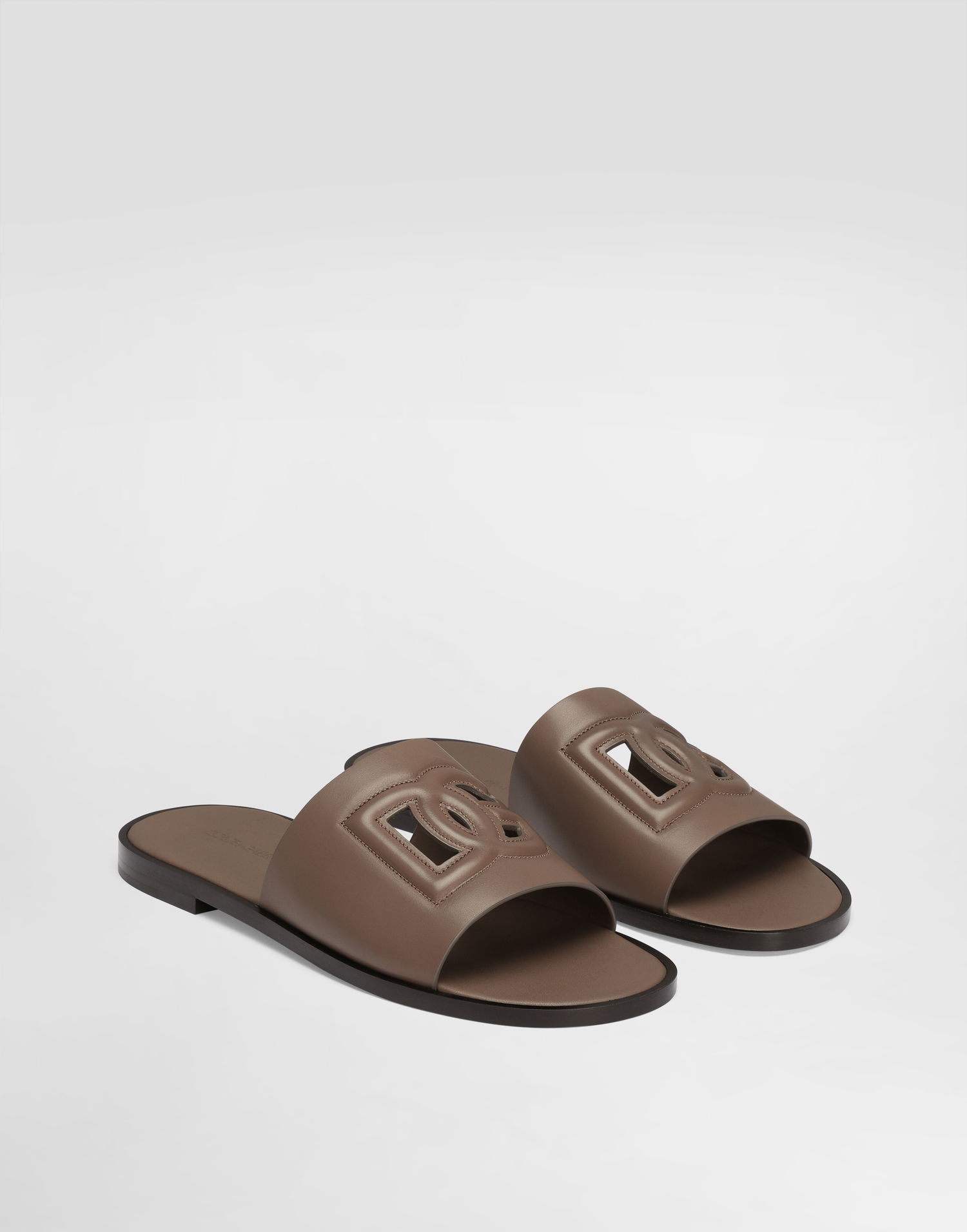 Asusteet Dolce & Gabbana Dolce & Gabbana Calfskin Slides Beige | A80397AO6028K327, 1