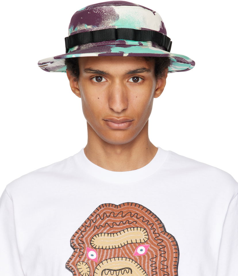 Hattu BAPE A Bathing Ape Map Camo Military Bucket Hat Monivärinen | 001HTL301003M