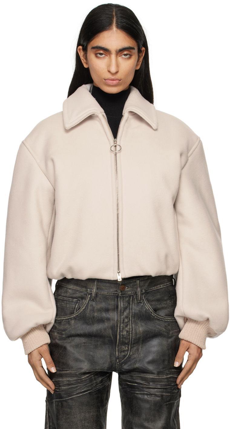 Bomber-takki Acne Studios Plaque Bomber Jacket Beige | A90616-