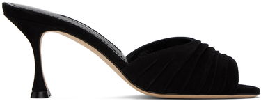 Asusteet Manolo Blahnik Manolo Blahnik Pirua Suede Heeled Mules Musta | 423-1671, 0