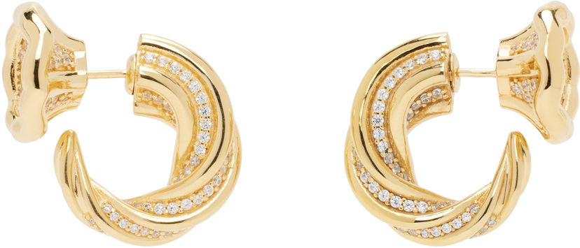 Korvakorut Bottega Veneta Designer Knot Crystal Earrings Metallinen | 804644 VBOB6