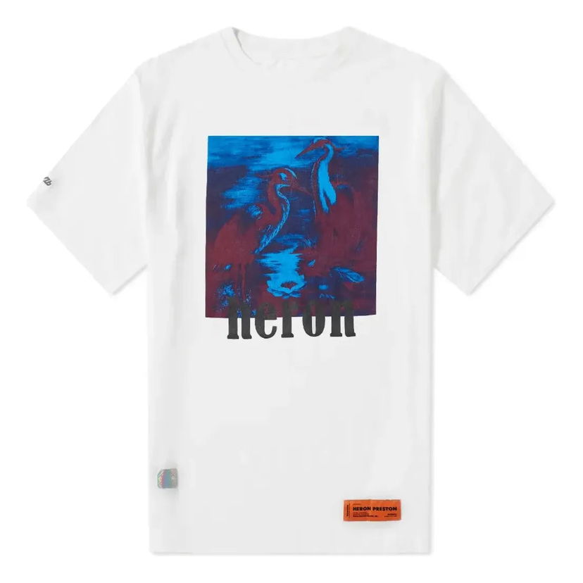T-paita HERON PRESTON Heron Preston Heron Graphic Print T-Shirt Valkoinen | HMAA001S196320380188