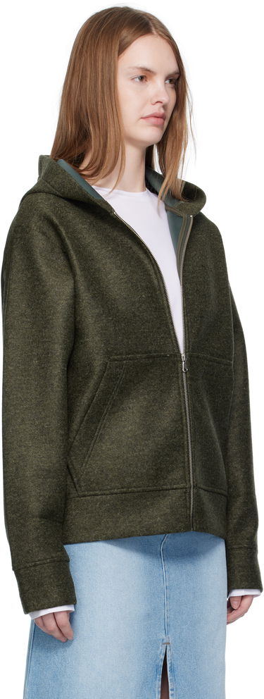 Huppari A.P.C. A.P.C. Alvin Wool Zip-Up Hoodie Vihreä | PSAFU-M27993, 1