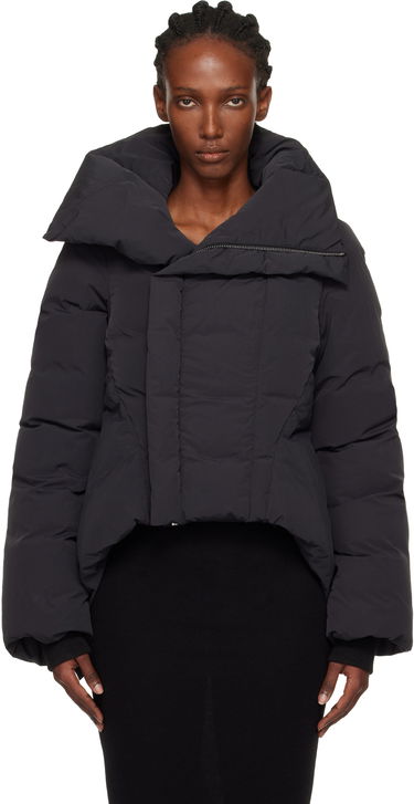 Puffer takki Rick Owens Rick Owens Concordians Naska Duvet Asymmetric Collar Down Jacket Musta | RP02E4746 MTD1, 0