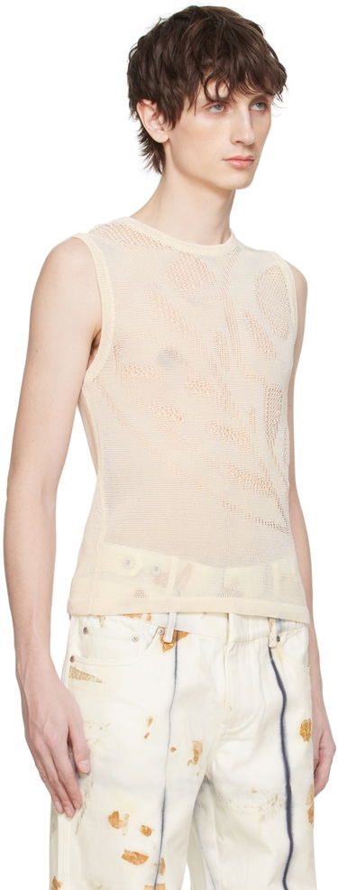 Tankkitoppi Feng Chen Wang Feng Chen Wang Open Knit Tank Top Beige | FUS17KT01W, 1