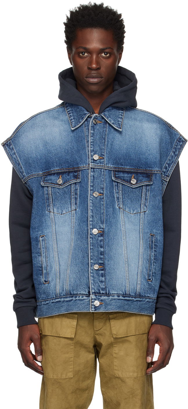 Liivi We11done We11done Oversized Trucker Vest Sininen | WD-DV3-22-385-U-BL