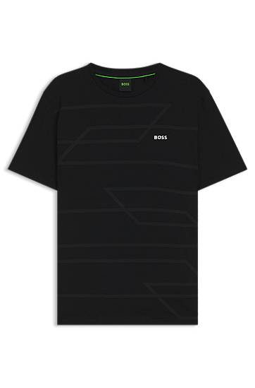 T-paita BOSS Melange Print Jersey T-Shirt Musta | 50551617