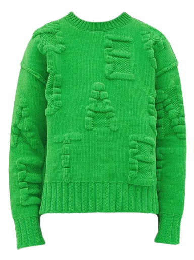 Villapaita Bottega Veneta Embossing Sweater Parakeet Vihreä | 687975V1OX04809