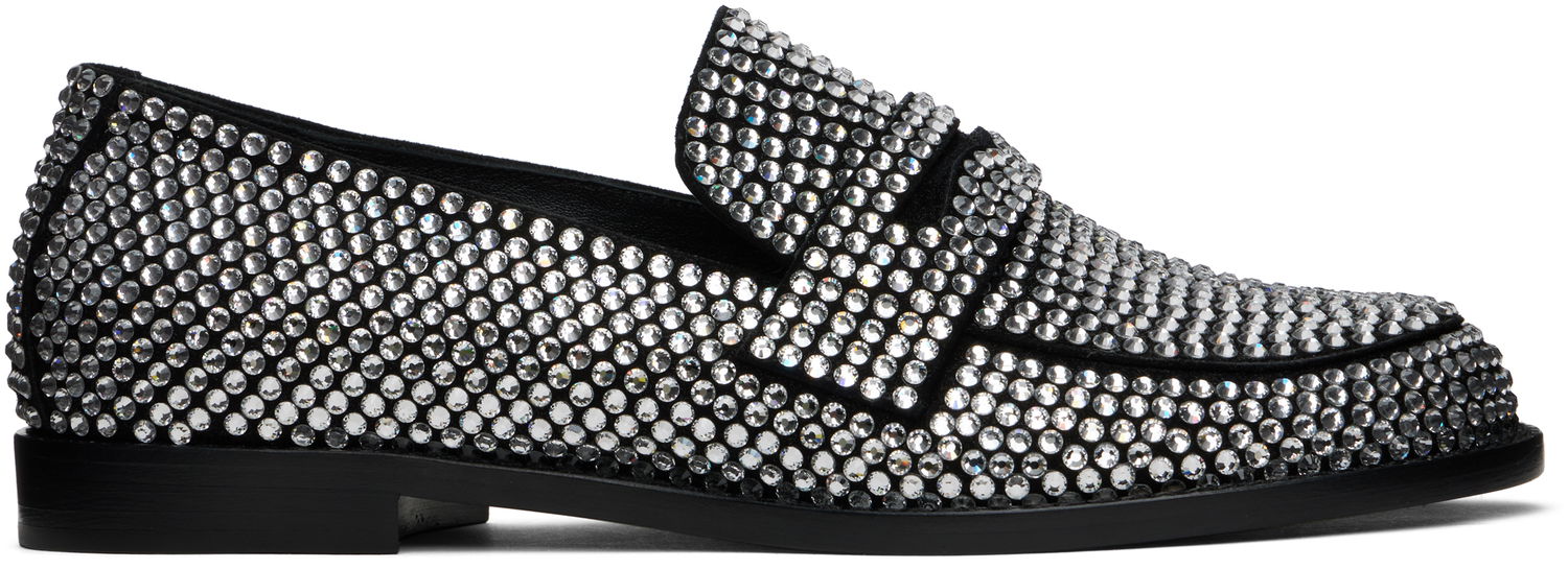 Asusteet Amina Muaddi Amina Muaddi Tilda Crystal Loafers Musta | TILDA CRYSTAL LOAFER SUEDE, 0