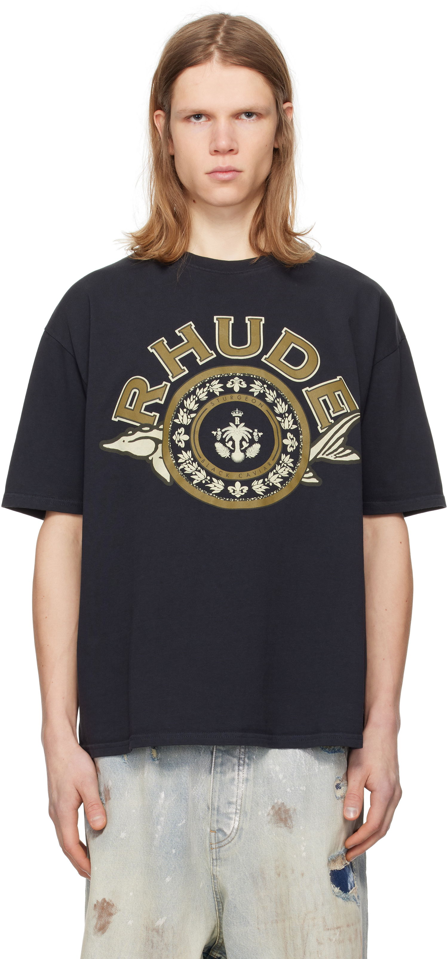 T-paita Rhude Rhude Caviar Graphic T-Shirt Musta | RHPS25TT05012, 0