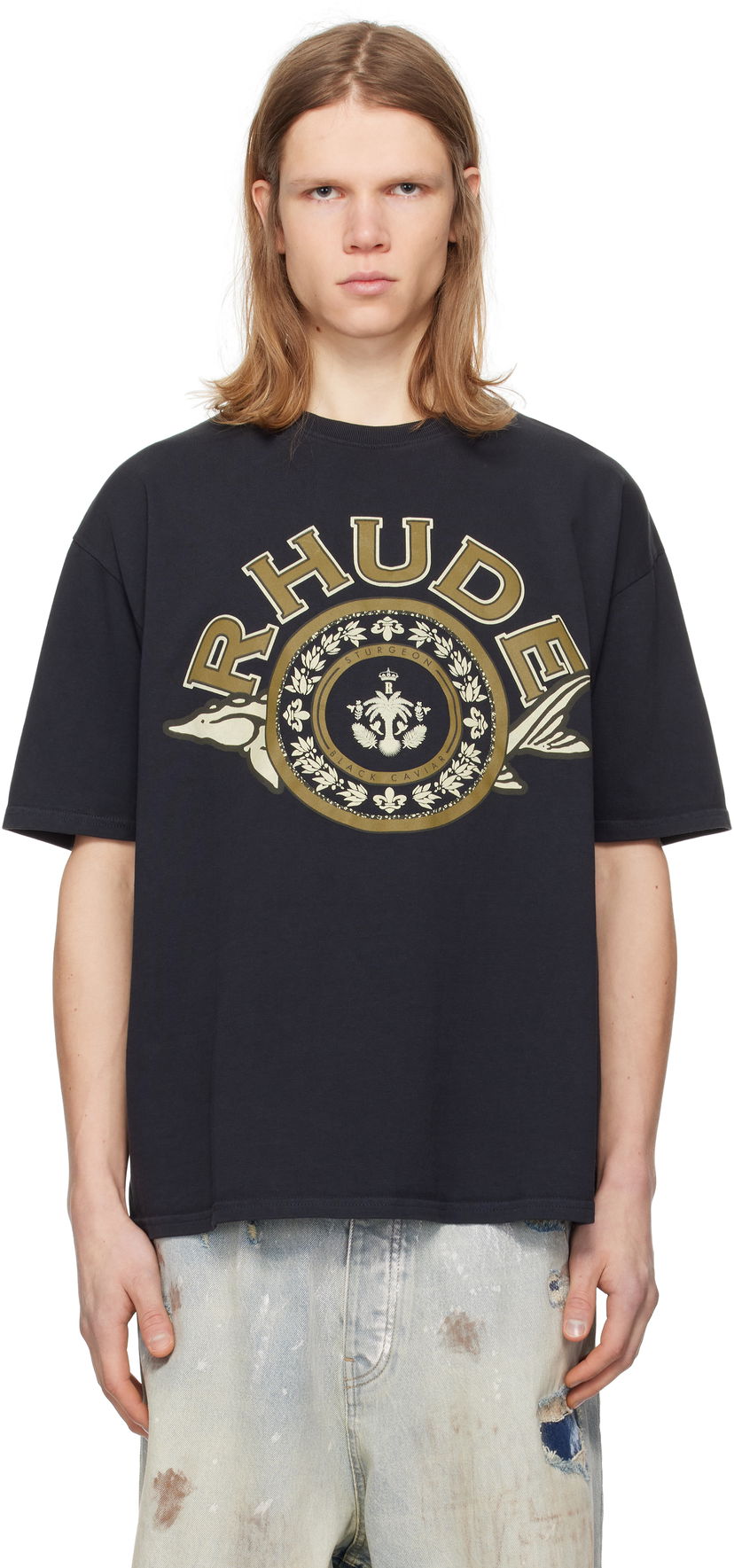 T-paita Rhude Rhude Caviar Graphic T-Shirt Musta | RHPS25TT05012