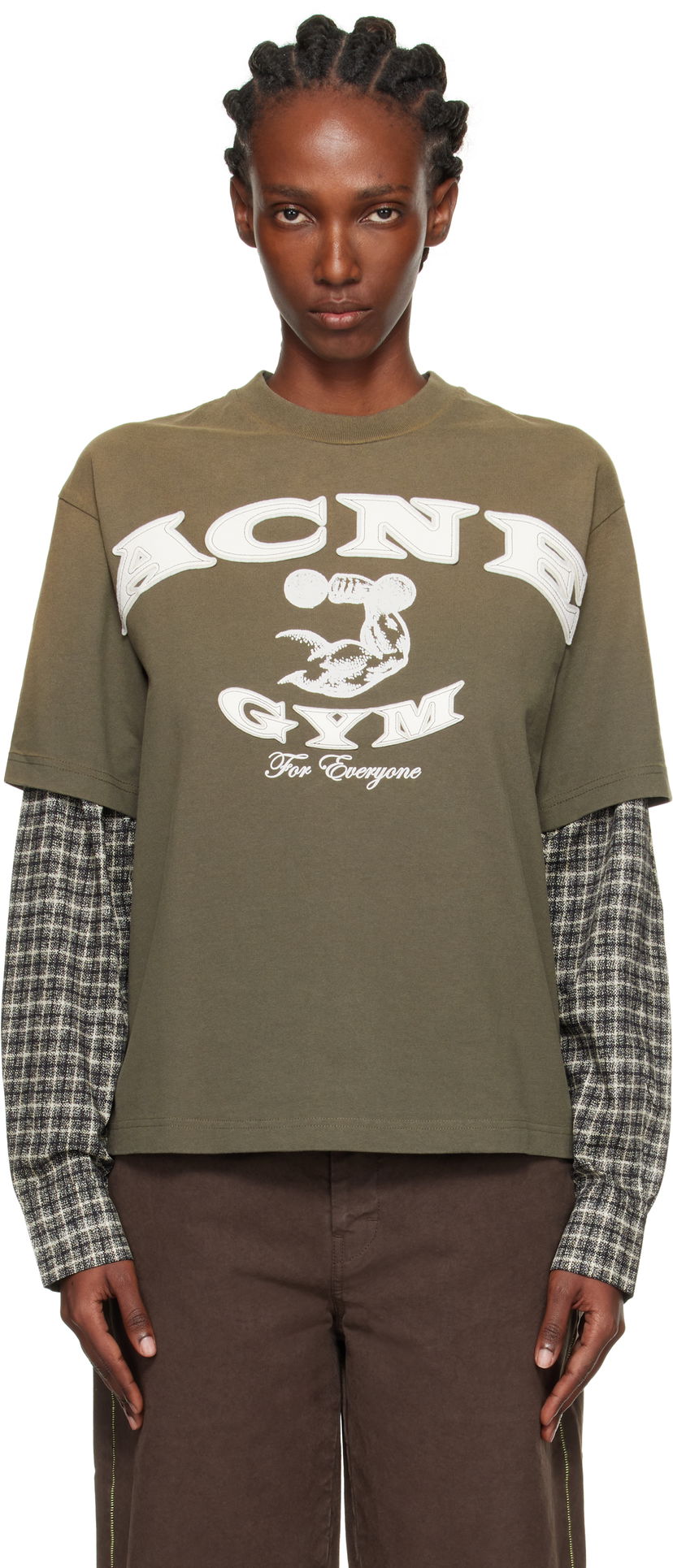 T-paita Acne Studios Acne Studios Layered Logo T-Shirt Vihreä | CL0394-