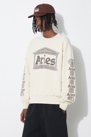 Huppari Aries Ancient Column Sweatshirt Beige | SUAR20034, 0