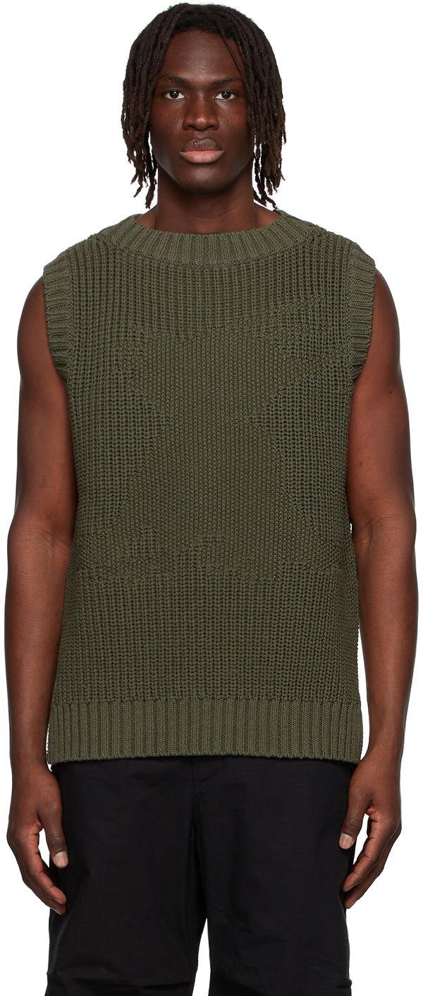 Villapaita We11done We11done Knitted Cotton Vest Vihreä | WD-KV1-22-607-U-KK, 0