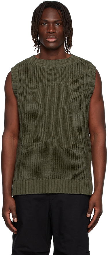 Villapaita We11done We11done Knitted Cotton Vest Vihreä | WD-KV1-22-607-U-KK, 0