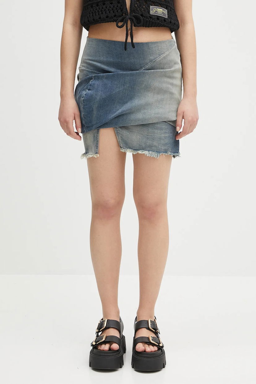 Hame Rick Owens Rick Owens DRKSHDW Draped Mini Denim Skirt Sininen | DS01E3343.SDWB