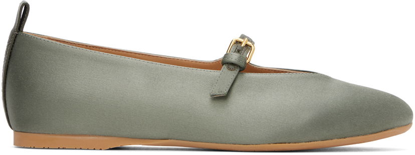 Vaatteet JW Anderson JW Anderson Satin Ballerina Flats Vihreä | ANW43033B 20113