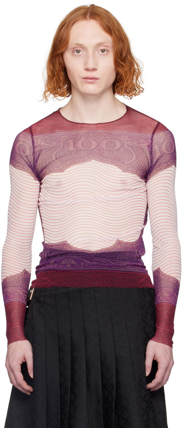 T-paitoja ja toppeja Jean Paul Gaultier Gaultier Sheer Long Sleeve T-Shirt Violetti | 24/25-U-TO017-T515-300128
