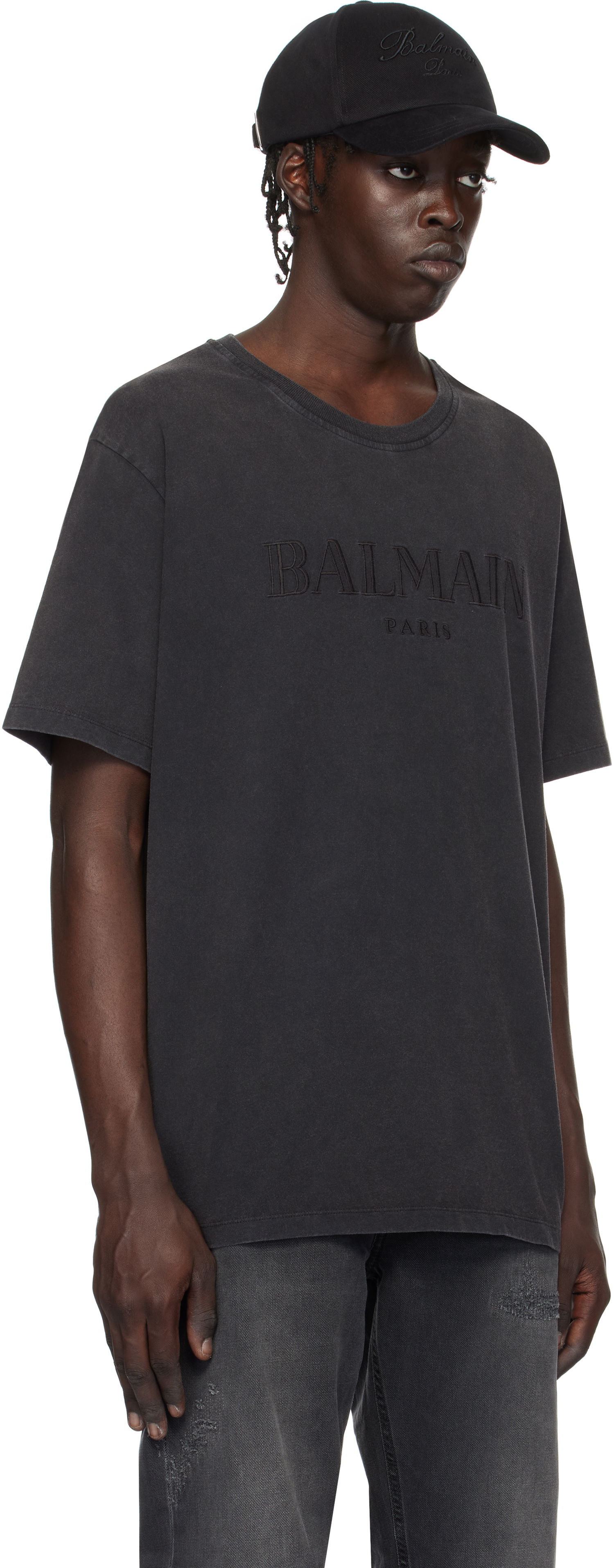 T-paita Balmain Loose Vintage Embroidery T-Shirt Musta | DH1EG010BC72, 1