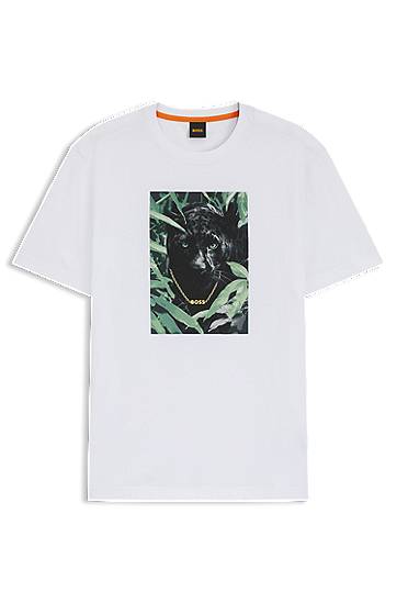 T-paita BOSS T-Shirt with Panther Graphic Valkoinen | 50546362