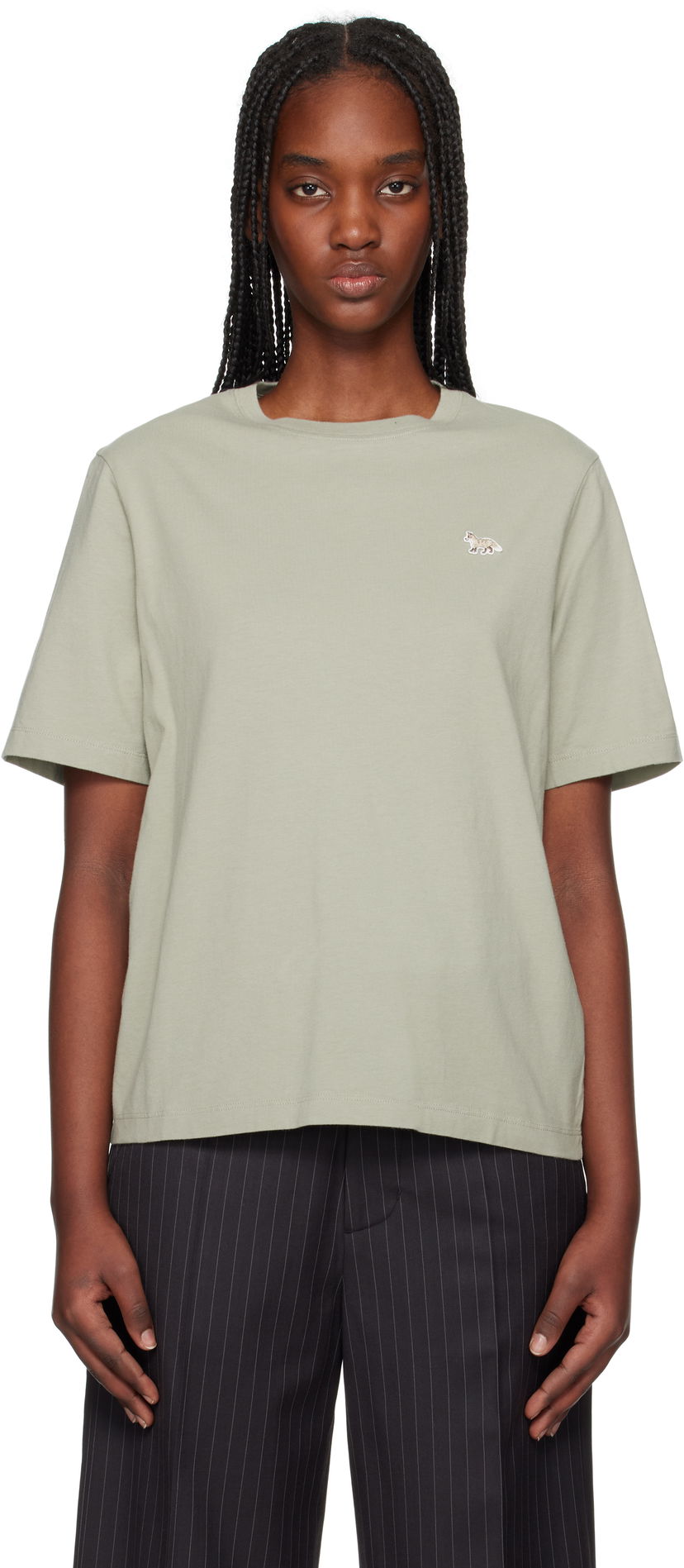 T-paita MAISON KITSUNÉ Maison Kitsuné Baby Fox Patch Comfort T-Shirt Vihreä | OW00107KJ0008