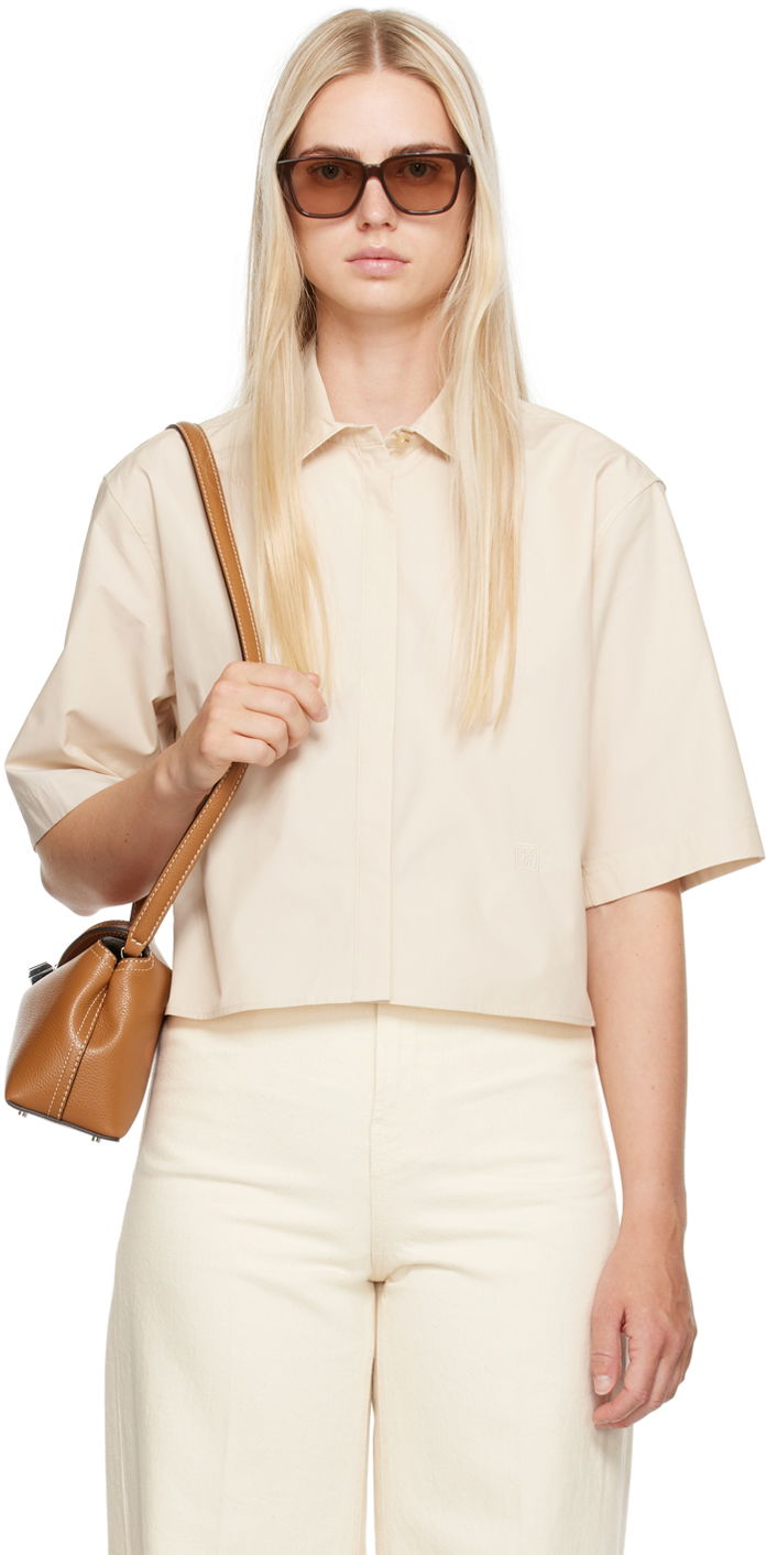 Paita TOTEME Cropped Shirt Ruskea | 243-WRT0337-FB0217