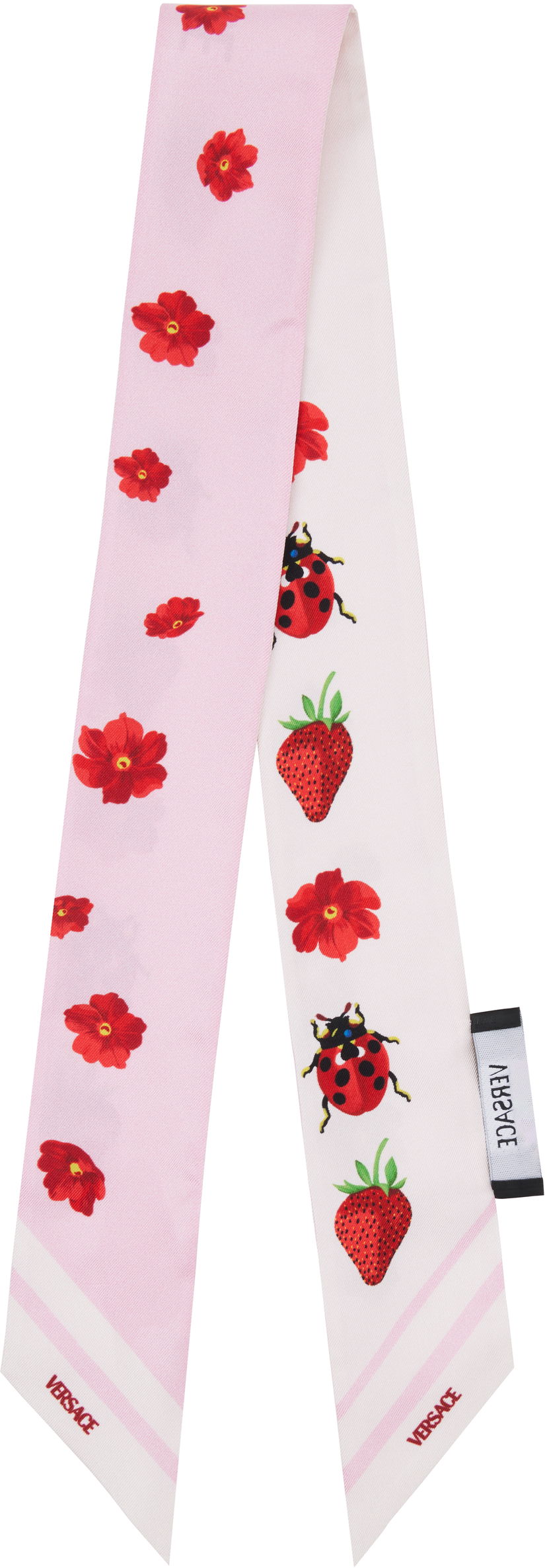 Huivi Versace Versace Strawberry Garden Silk Tie Vaaleanpunainen | IBA0005_1A13787_5W690
