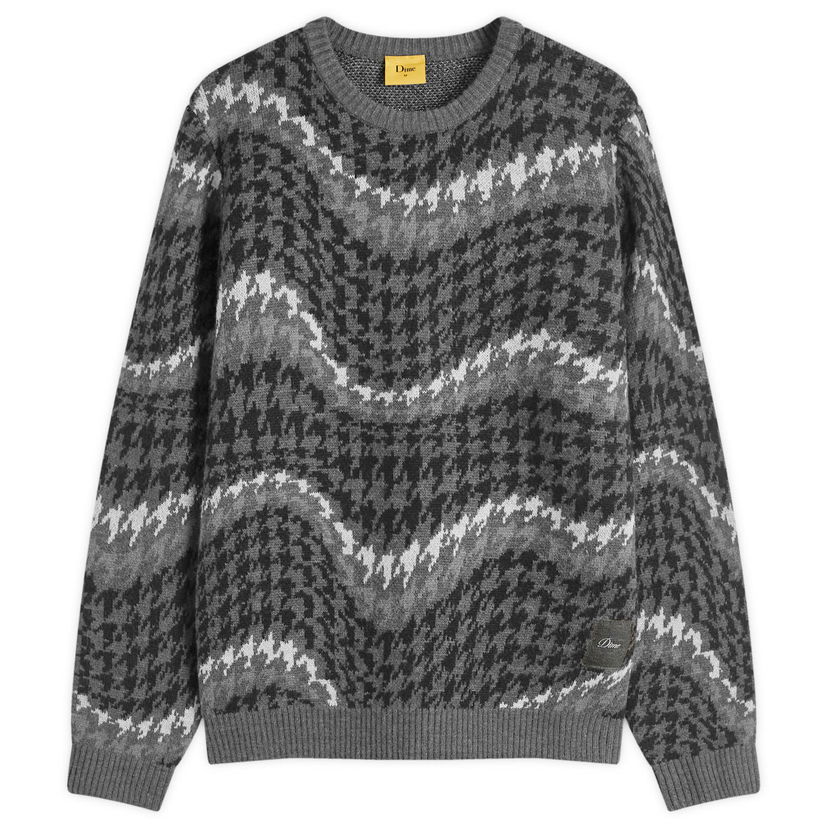 Villapaita Dime Houndstooth Knit Sweater Harmaa | DIMEHO247COA