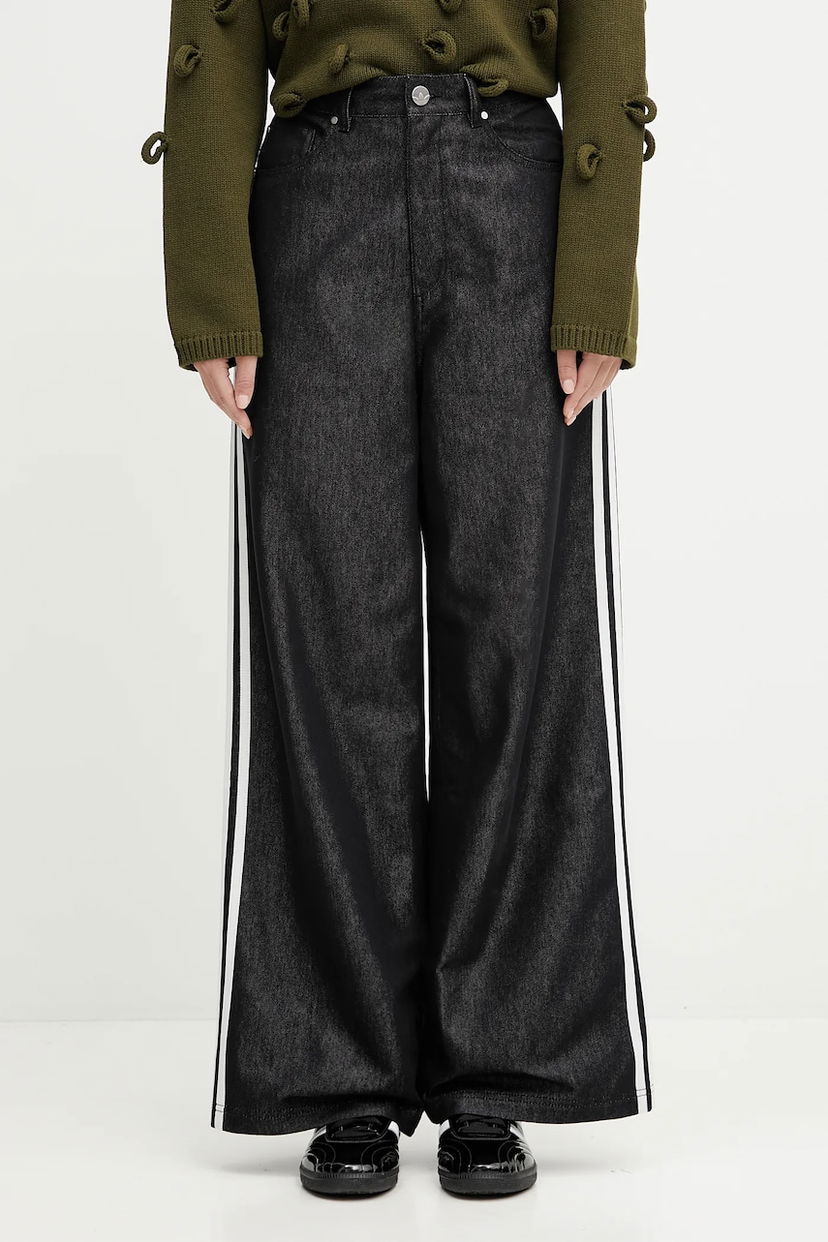 Jeans adidas Originals adidas Originals Baggy Shine High-Waist Wide-Leg Jeans Musta | KE9799