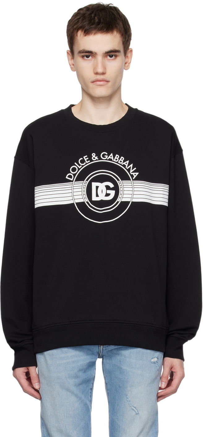 Huppari Dolce & Gabbana Black Printed Sweatshirt Musta | G9AHSTG7J6C