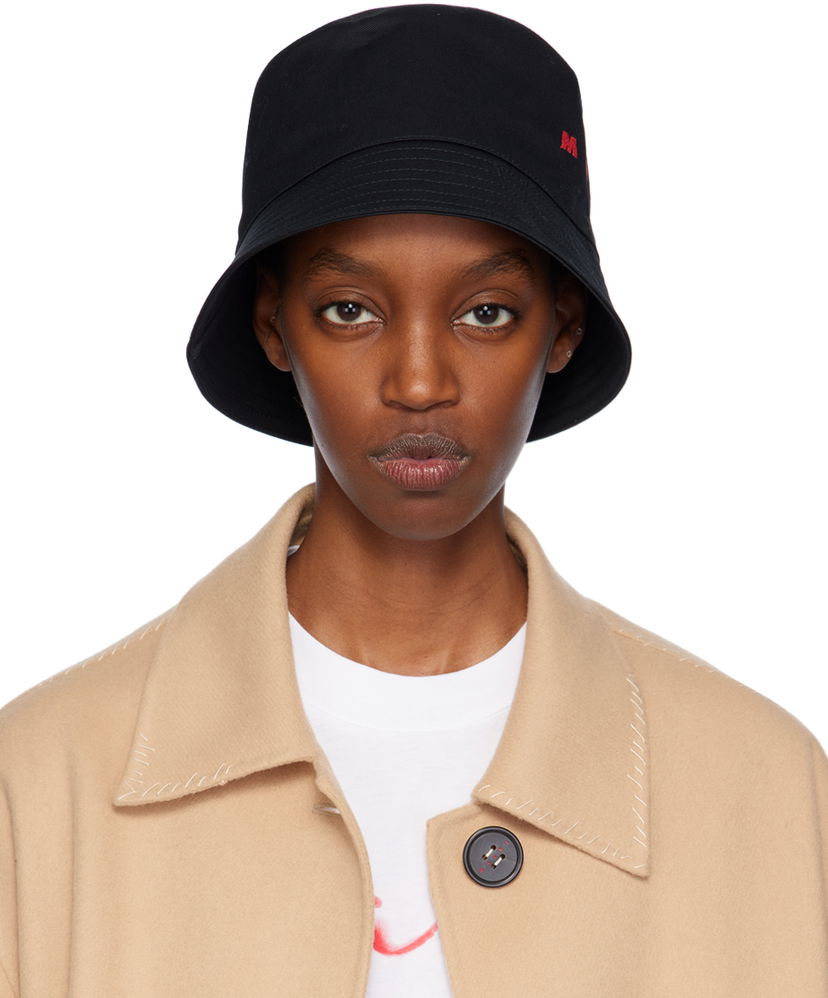 Hattu Marni Embroidered Logo Bucket Hat Musta | CLZC0110S0 UTC311