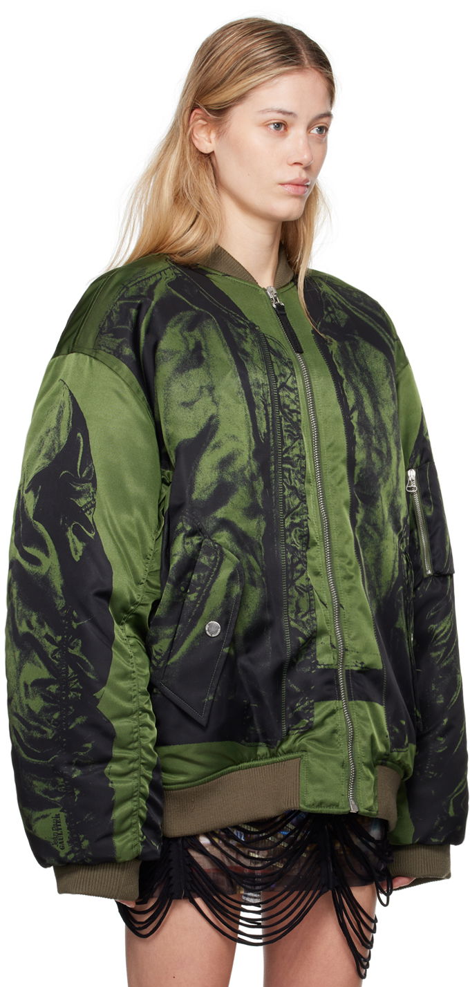 Bomber-takki Jean Paul Gaultier Jean Paul Gaultier Trompe L'œil Print Bomber Jacket Vihreä | 24/30-F-BL046-C538-4100, 1
