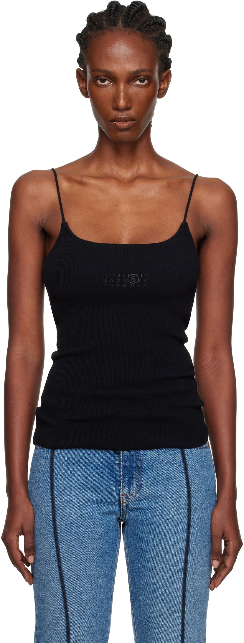 Tankkitoppi Maison Margiela MM6 Maison Margiela Lycra Jersey Tank Top Musta | S52NL0073 M20122