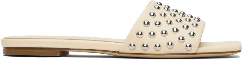Asusteet Aeyde Aeyde Anna Studded Leather Sandals Beige | A11-FS-BRNS08FL185-SS25-100-007