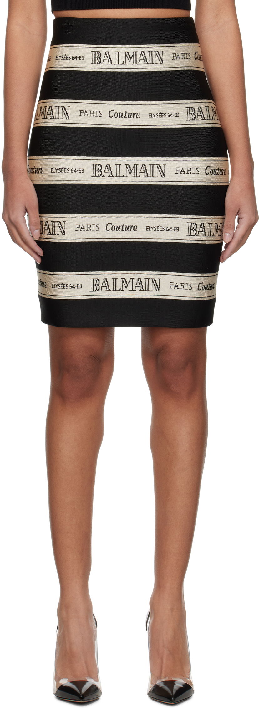 Hame Balmain Balmain Jacquard Miniskirt Musta | EF1LC245JJ95