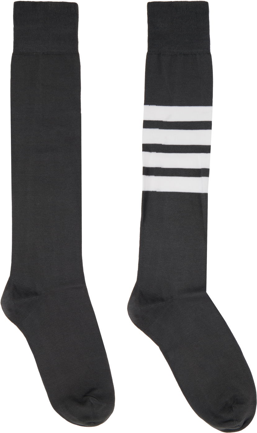 Sukat Thom Browne 4-Bar Over The Calf Socks Harmaa | FAS026B-01690