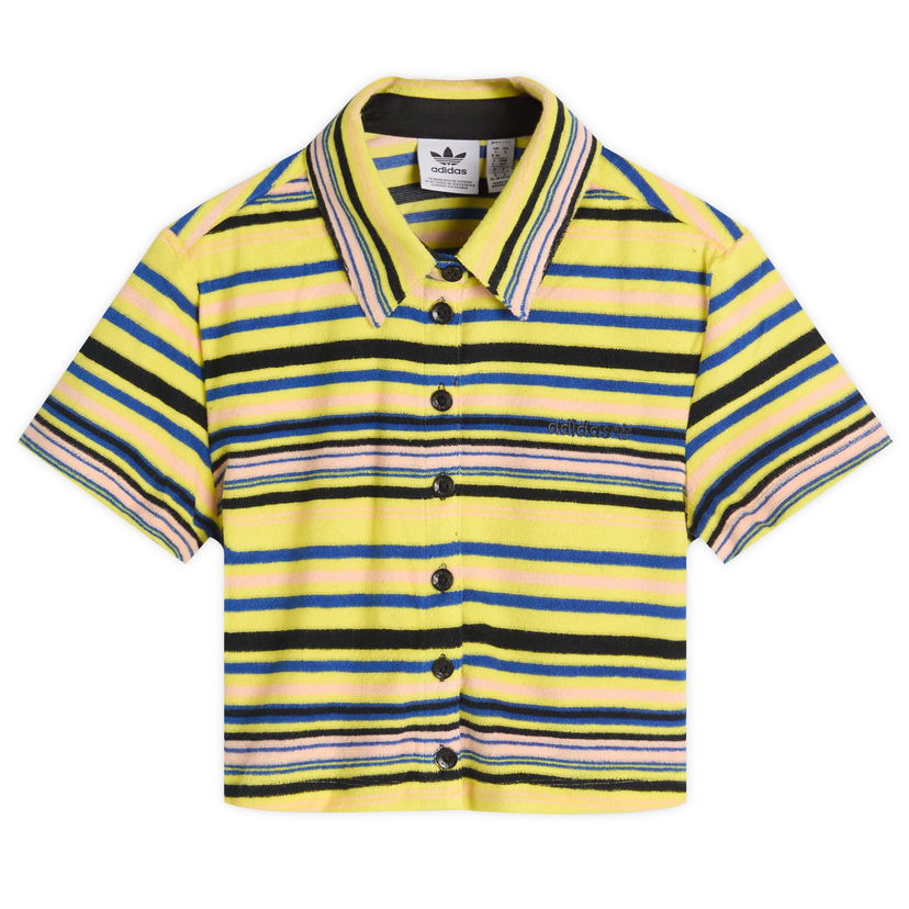 T-paita adidas Originals Women's Towel Button-Up T-Shirt, Size Large Keltainen | JC5333