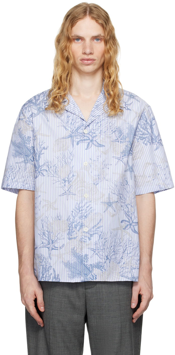 Paita Versace Barocco Sea Striped Shirt Sininen | 1016206_1A11387
