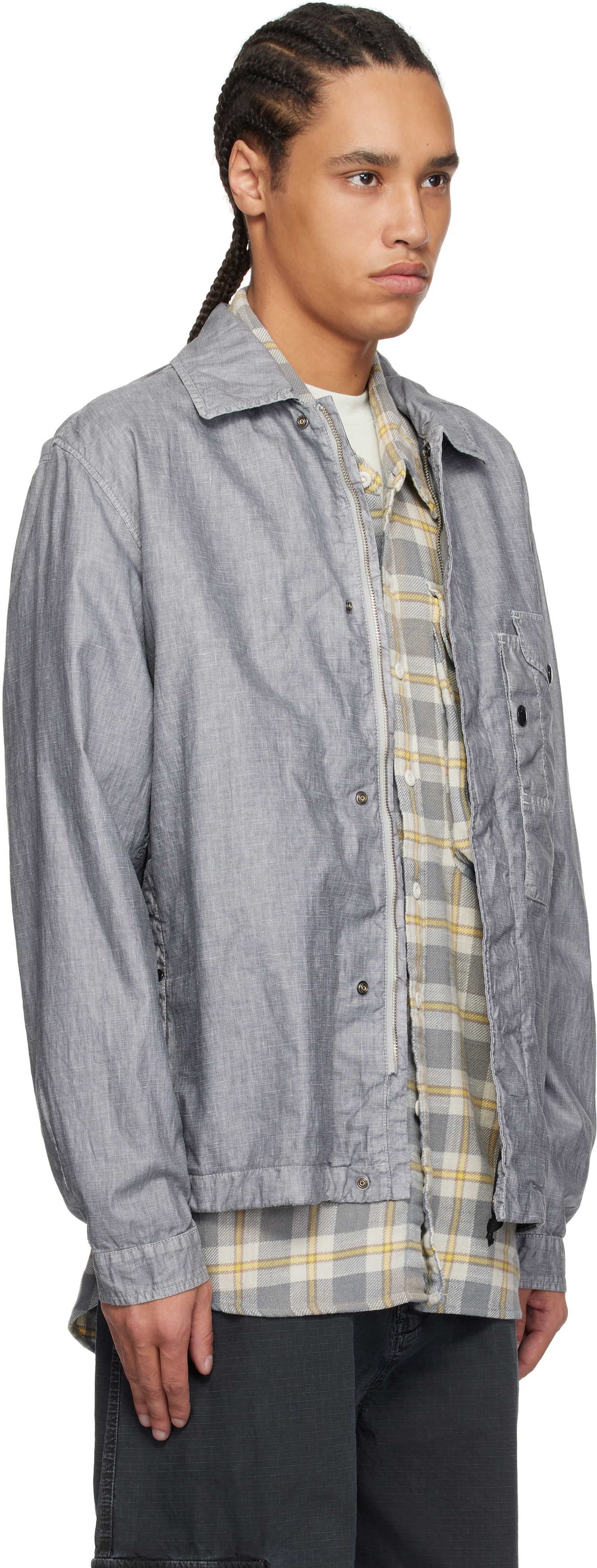 Tuulitakki C.P. Company C.P. Company Lino Wax Overshirt Harmaa | 18CMOS203A-006284G, 1