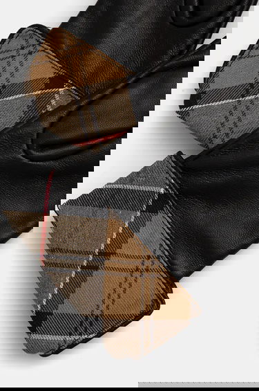 Käsineet Barbour Leather Gloves with Tartan Cuffs Musta | LGL0005, 2